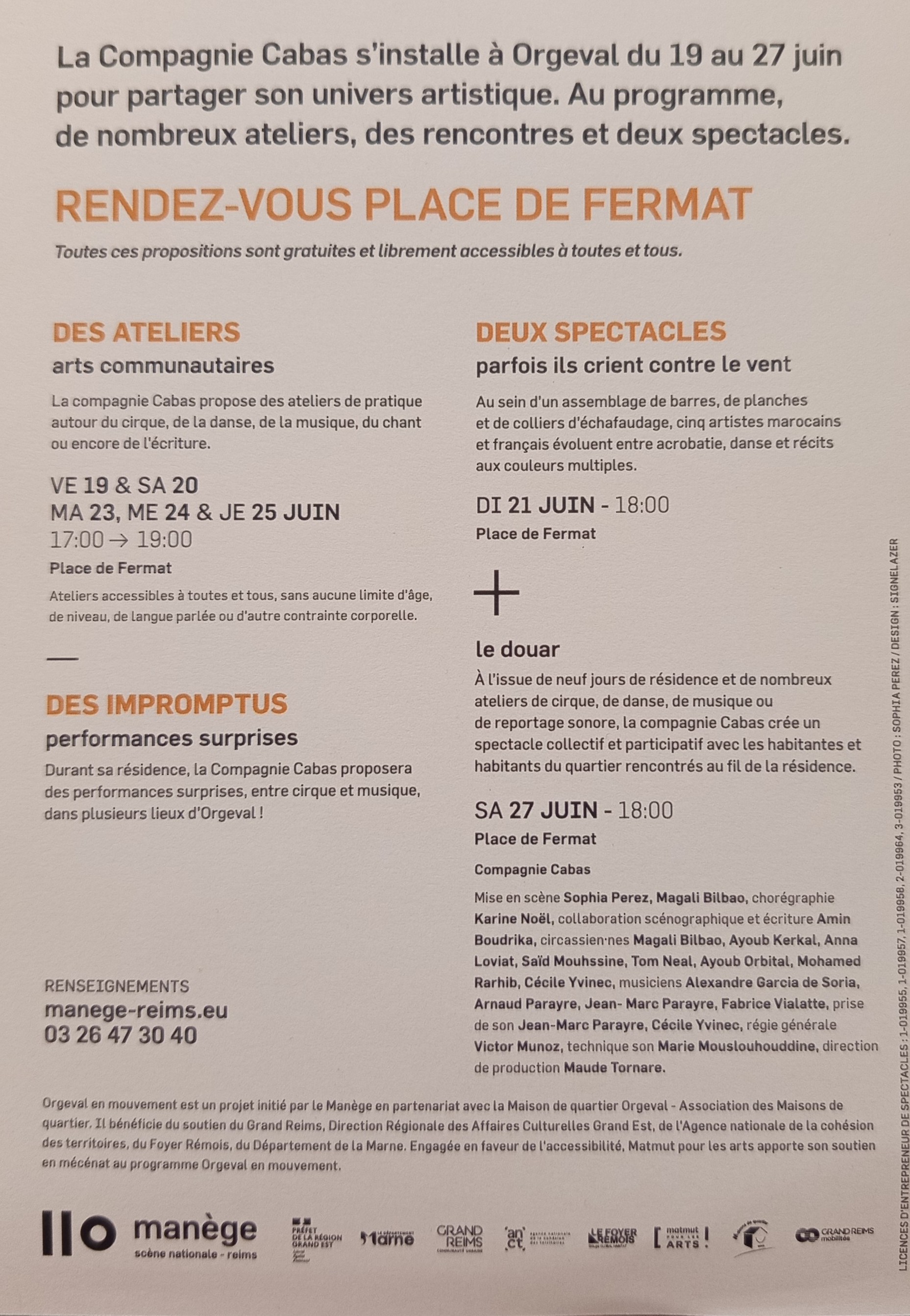La Compagnie Cabas investit la place de Fermat jusqu’au 27 juin
