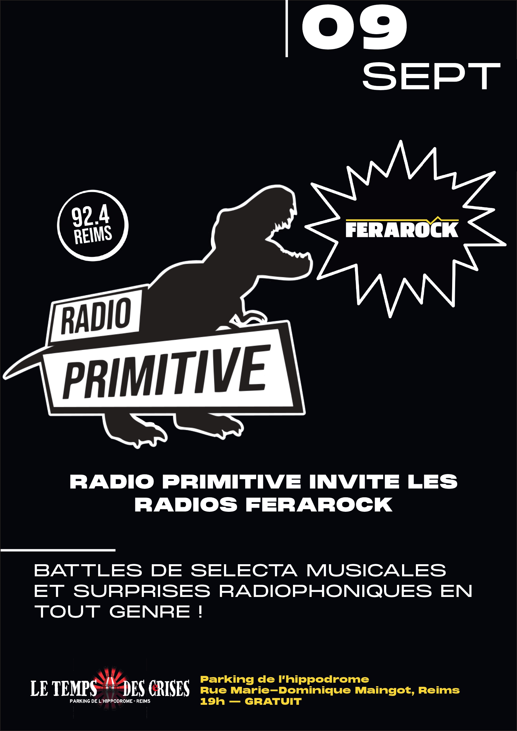 Soirée exceptionnelle au Temps des Cerises : Radio Primitive invite les radios de la Ferarock !